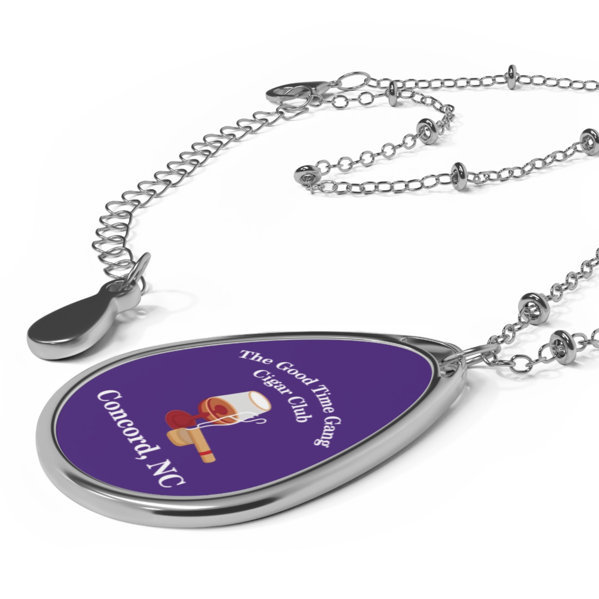 GTG Personalized Cigar Club Oval Necklace -  for Cigar Enthusiasts
