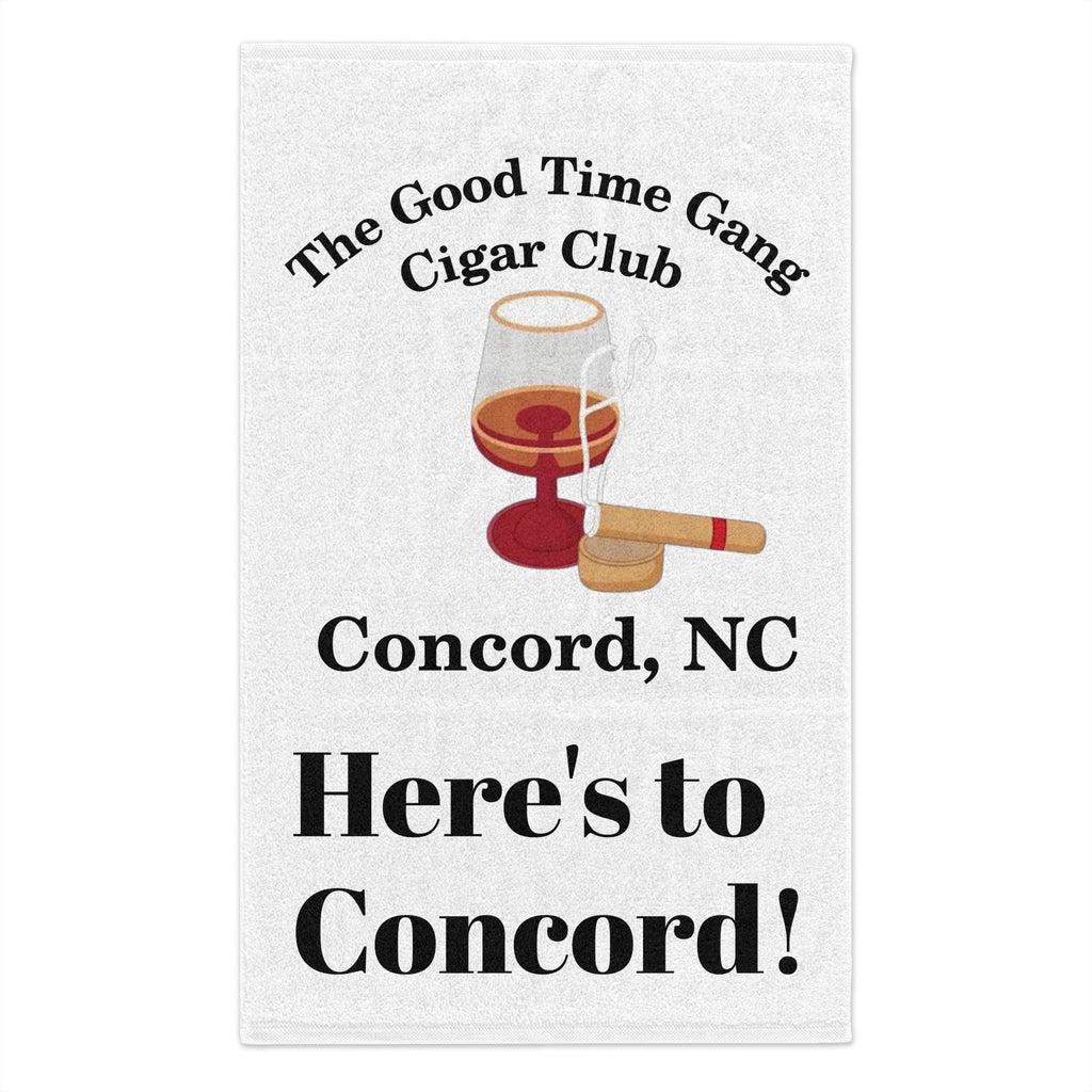 Personalized Cigar Club Rally Towel | Cheers to Concord, NC | Perfect for Celebrations, Gift for Cigar Lovers, Unique Bar Accessory