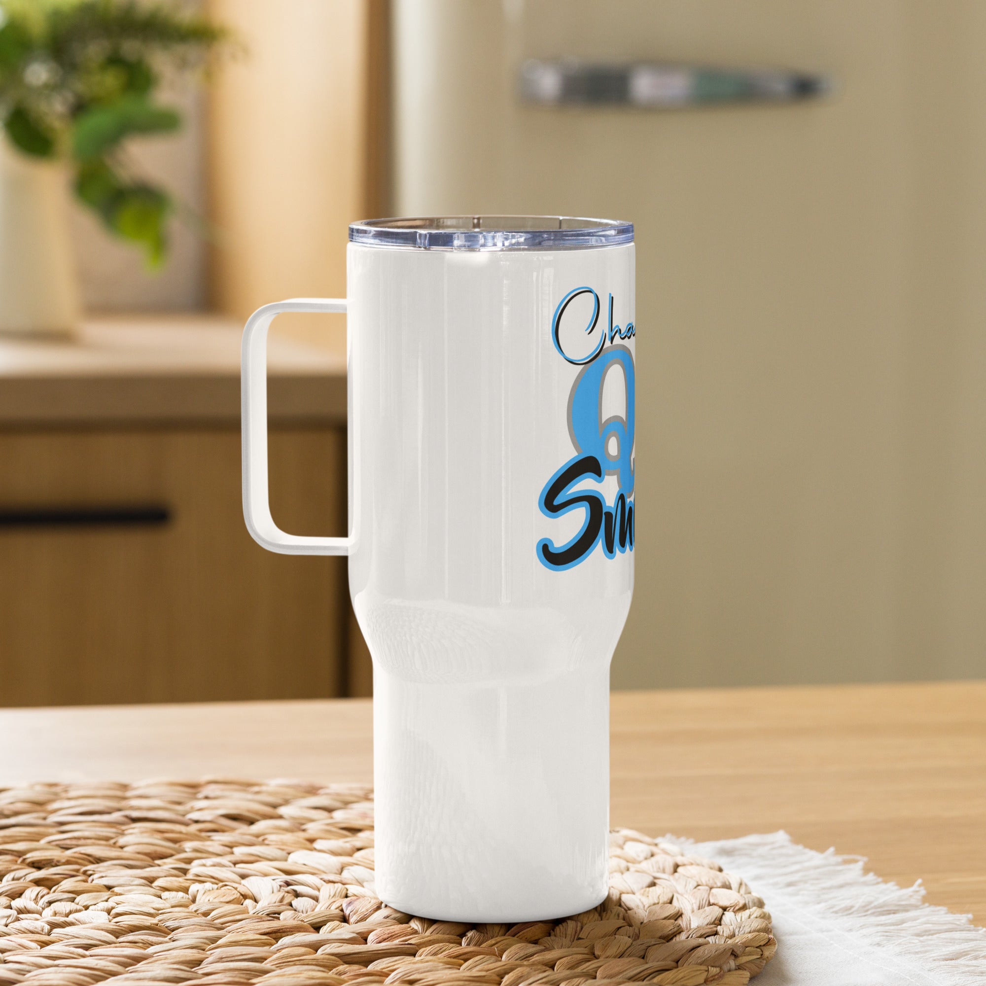 QC Smokaz- Travel mug with a handle