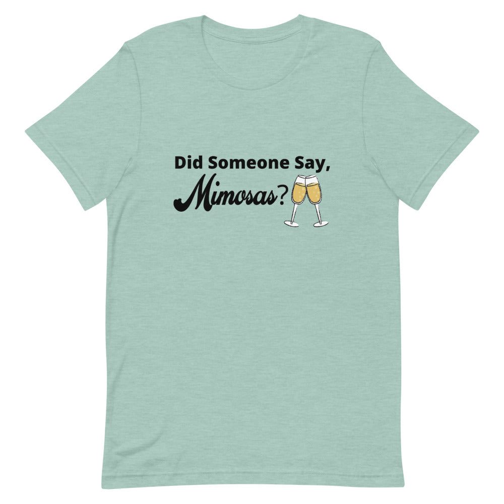 Did Someone Say Mimosas Short-Sleeve Unisex T-Shirt