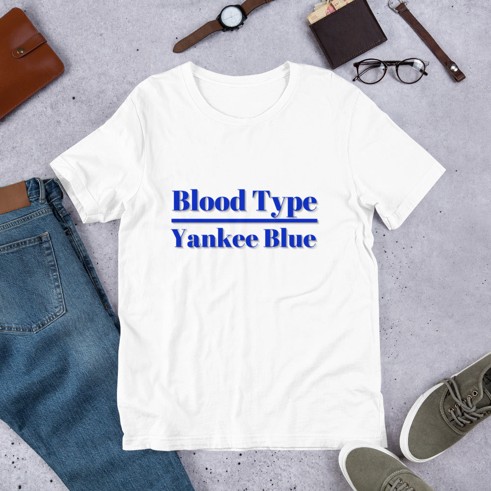 Blood Type- Yankee Blue- Short-Sleeve Unisex T-Shirt