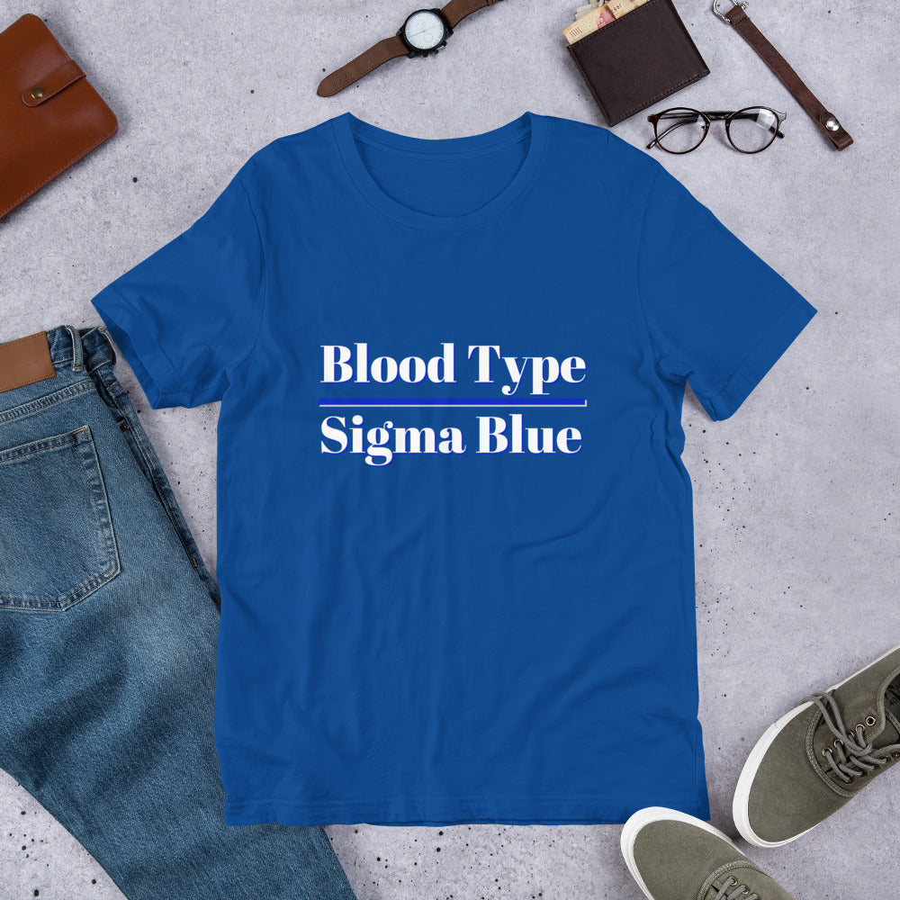 Blood Type-Sigma Blue 2- Short-Sleeve Unisex T-Shirt
