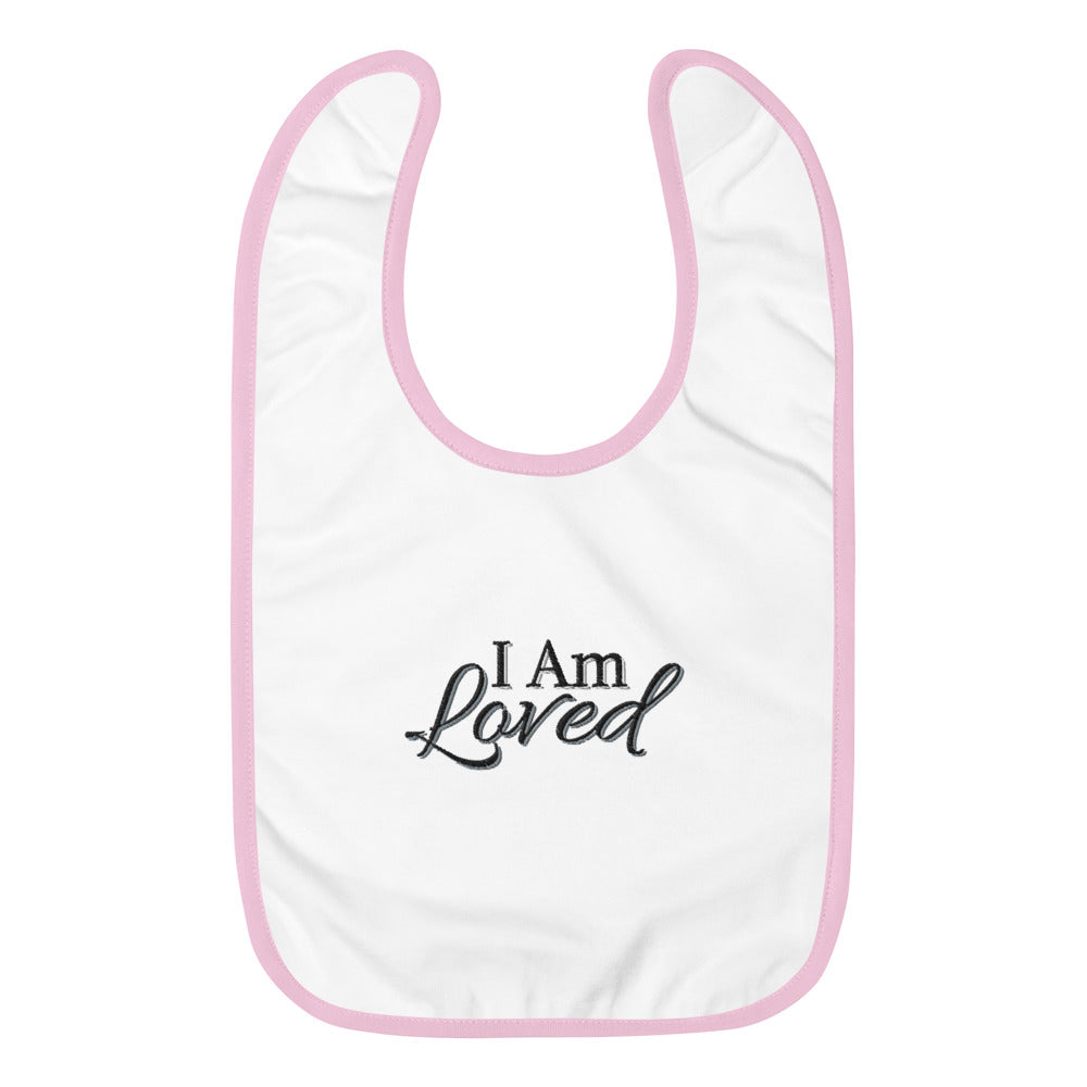 I Am Loved Embroidered Baby Bib