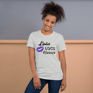 Lips Locs Glasses (Purple) Short-Sleeve Unisex T-Shirt