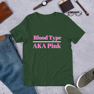 Blood Type AKA Pink- Short-Sleeve Unisex T-Shirt