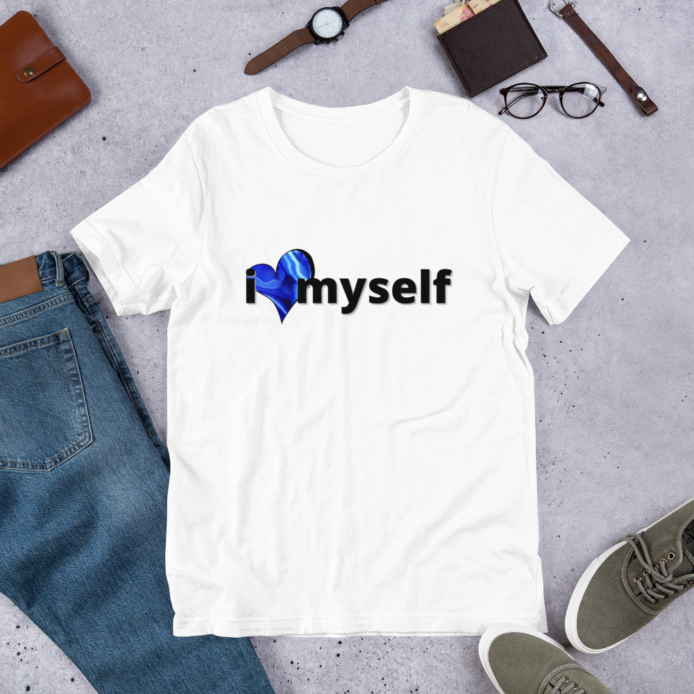 I Love Myself- Blue- Short-Sleeve Unisex T-Shirt