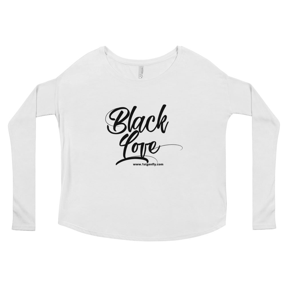 Black Love- White Ladies' Long Sleeve Tee