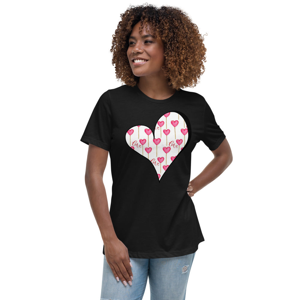 Pink/White Women's Relaxed T-Shirt