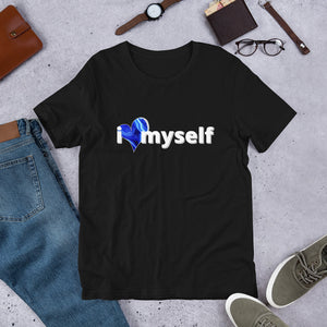 I Love Myself- Blue- Short-Sleeve Unisex T-Shirt