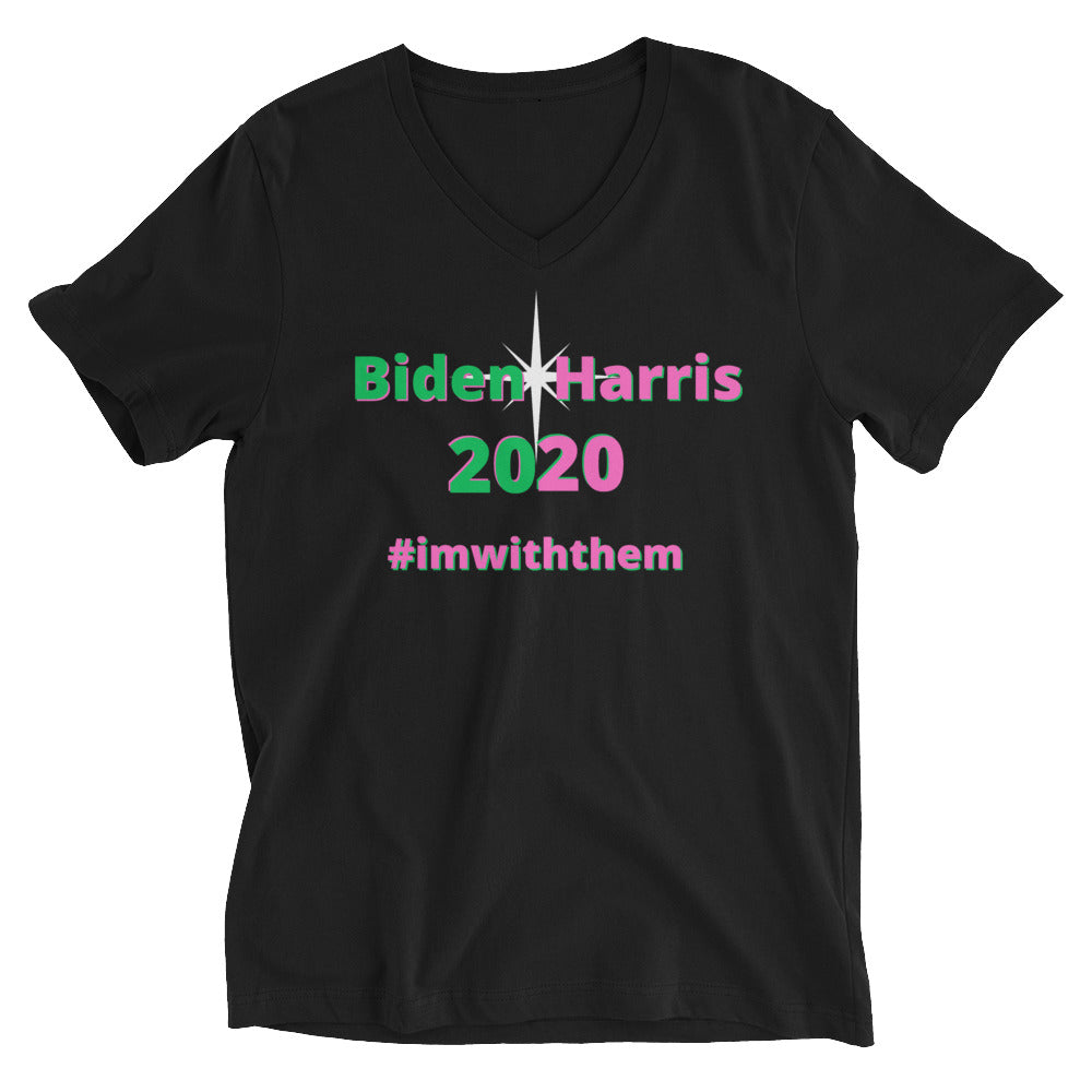 Biden-Harris 2020- Unisex Short Sleeve V-Neck T-Shirt