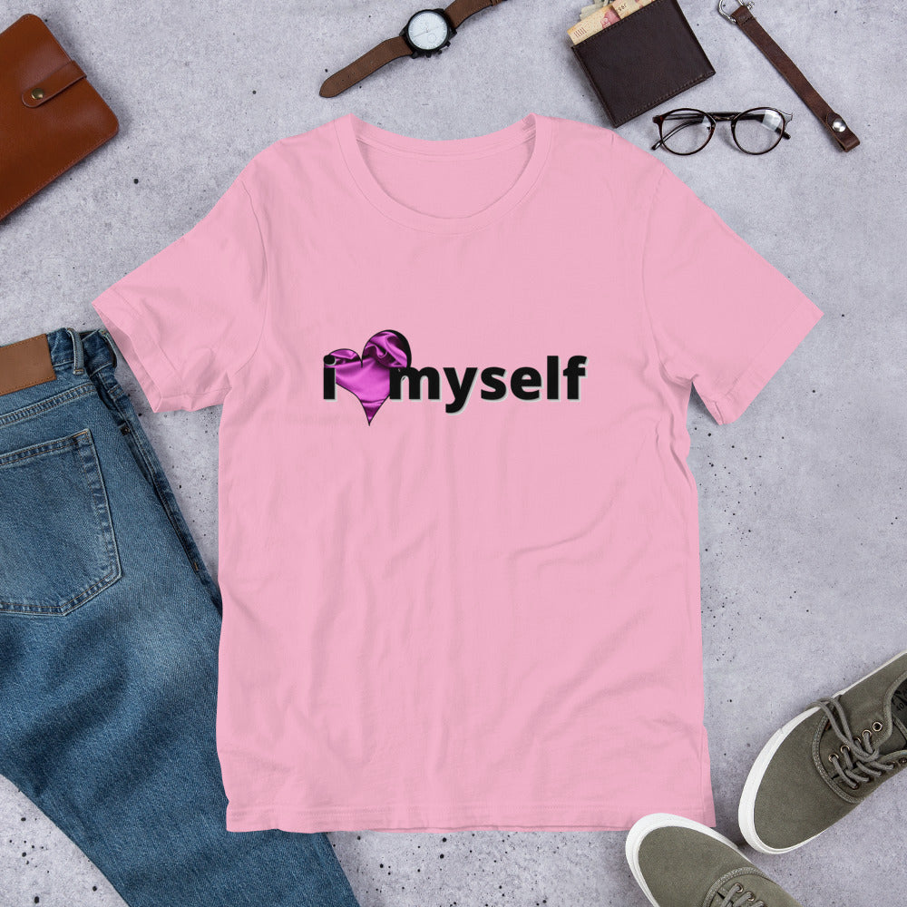 I Love Myself- Purple Satin- Short-Sleeve Unisex T-Shirt