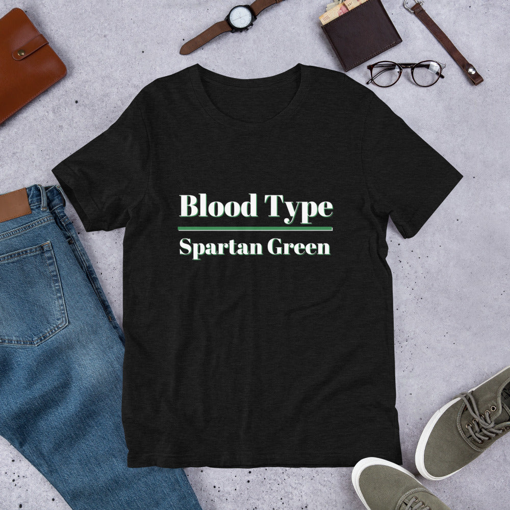 Blood Type Spartan Green- Short-Sleeve Unisex T-Shirt