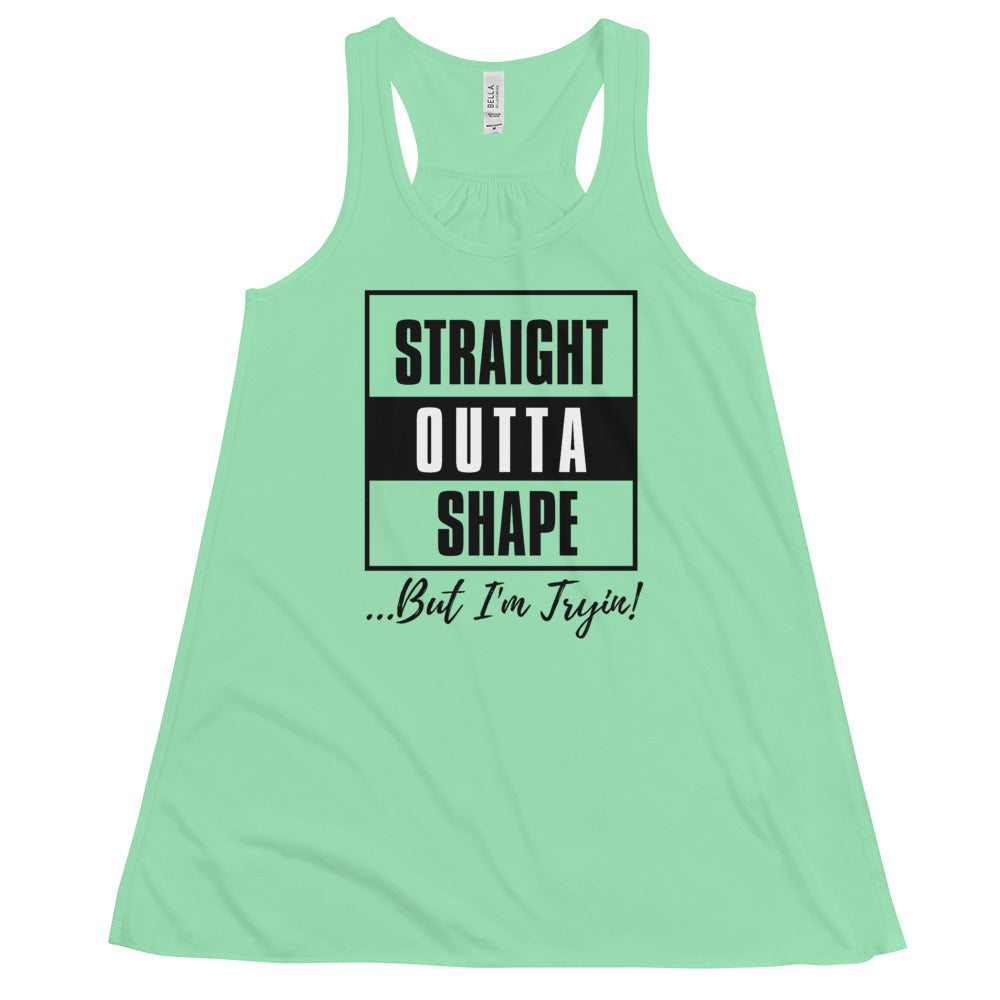 Straight Outta Shape Women's Flowy Racerback Tank