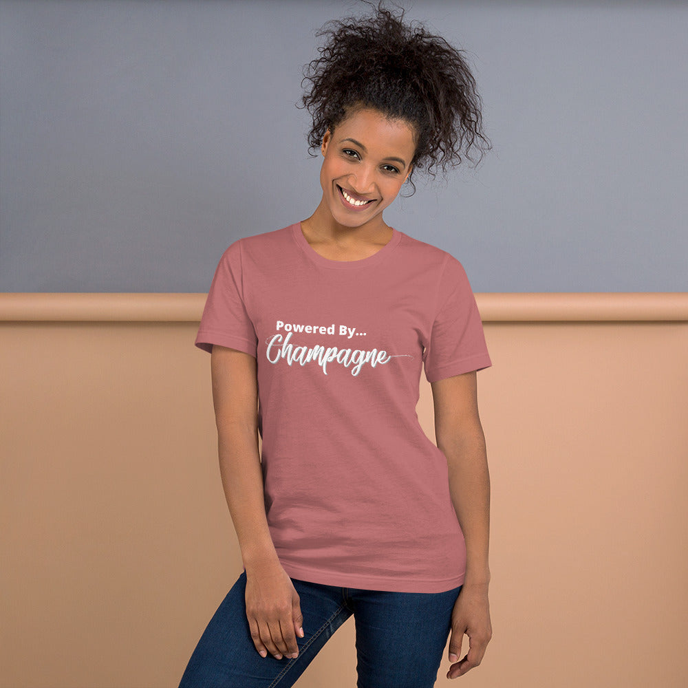 Powered by Champagne- Short-Sleeve Unisex T-Shirt