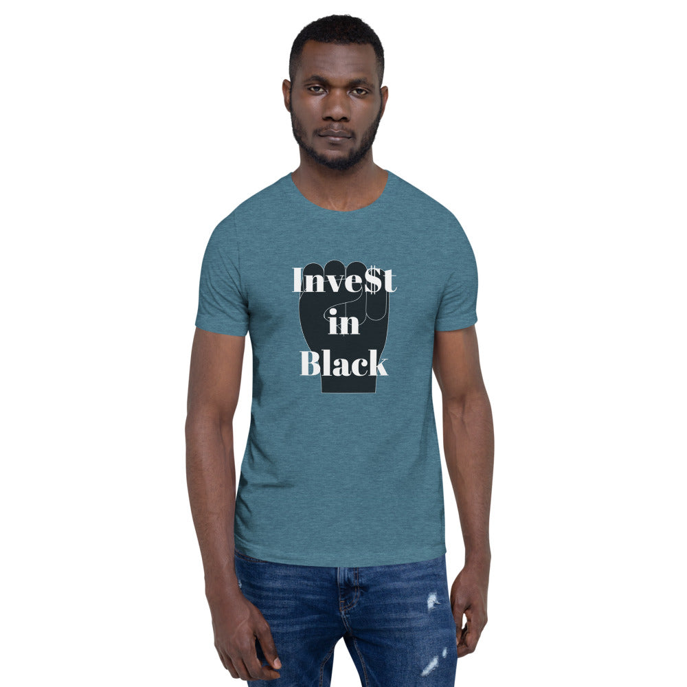 Invest in Black Short-Sleeve Unisex T-Shirt