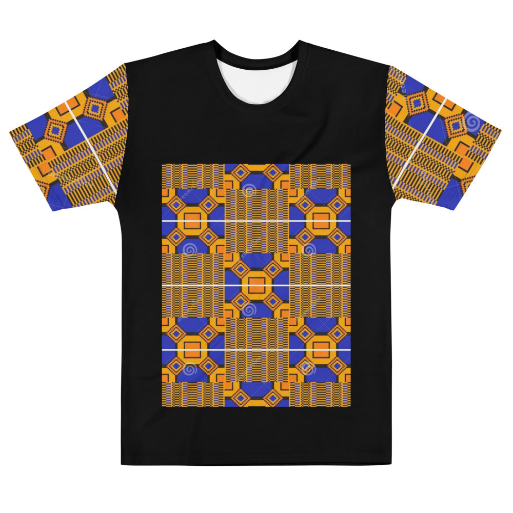 Blue/Orange Kente Men's T-shirt