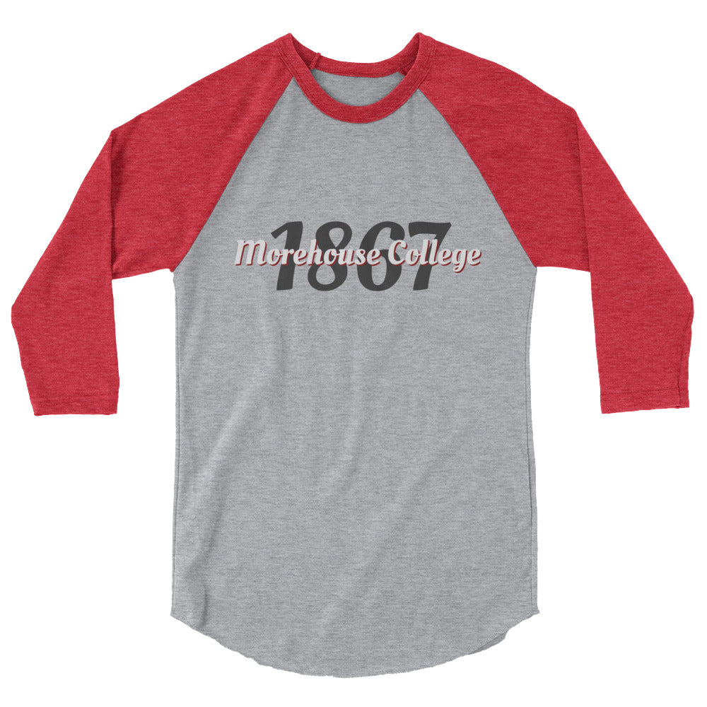 Morehouse 3/4 sleeve raglan shirt