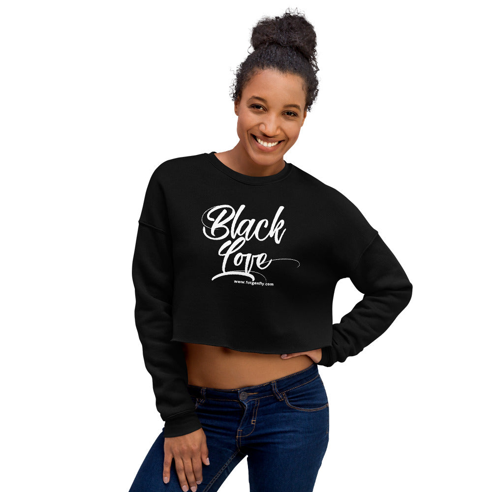 Black Love Colored Crop Sweatshirt