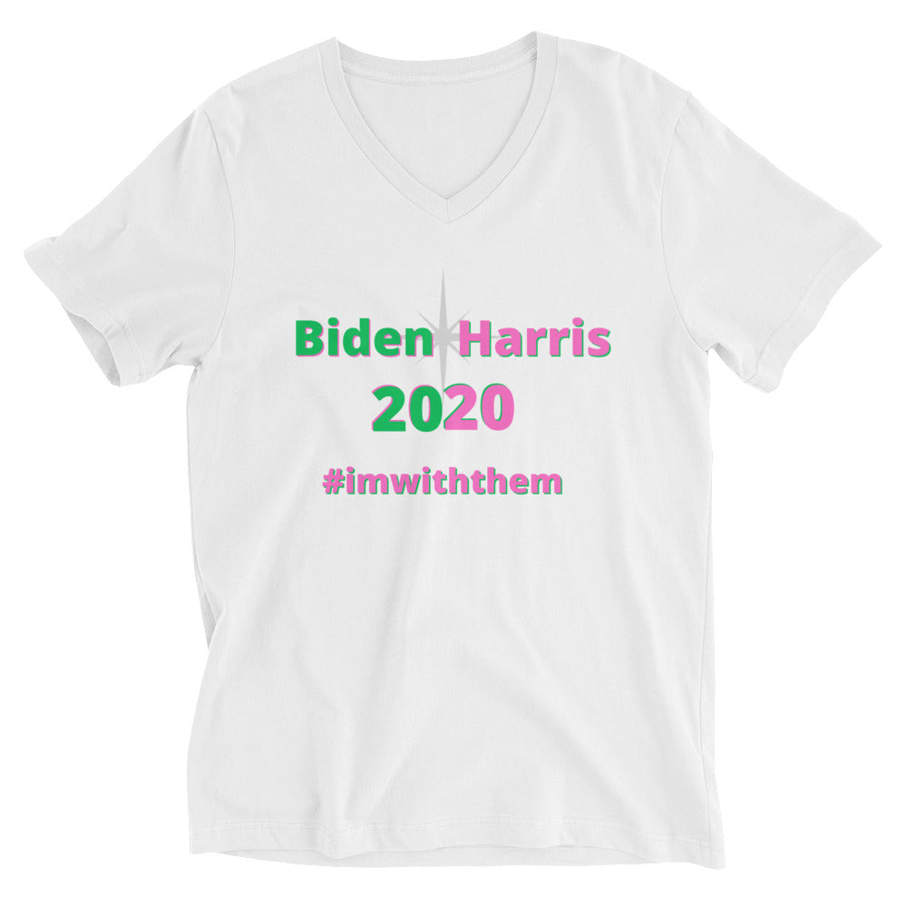 Biden-Harris 2020- Unisex Short Sleeve V-Neck T-Shirt