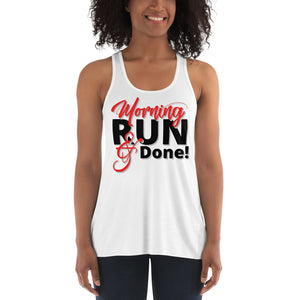 Morning Run and Done- Red- Women's Flowy Racerback Tank