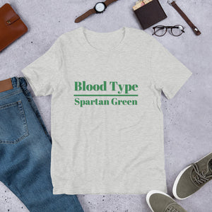 Blood Type Spartan Green- Short-Sleeve Unisex T-Shirt