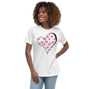 Pink/White Women's Relaxed T-Shirt