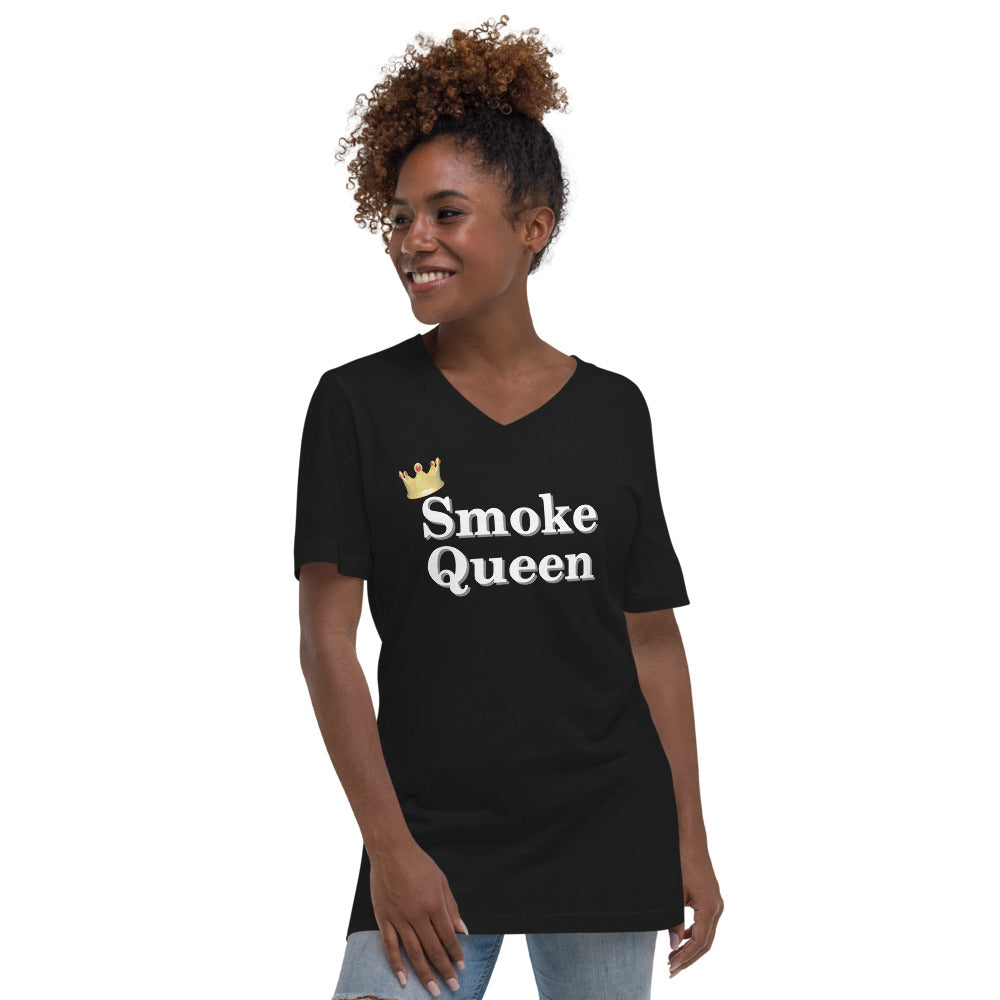 Smoke Queen- Short Sleeve V-Neck T-Shirt