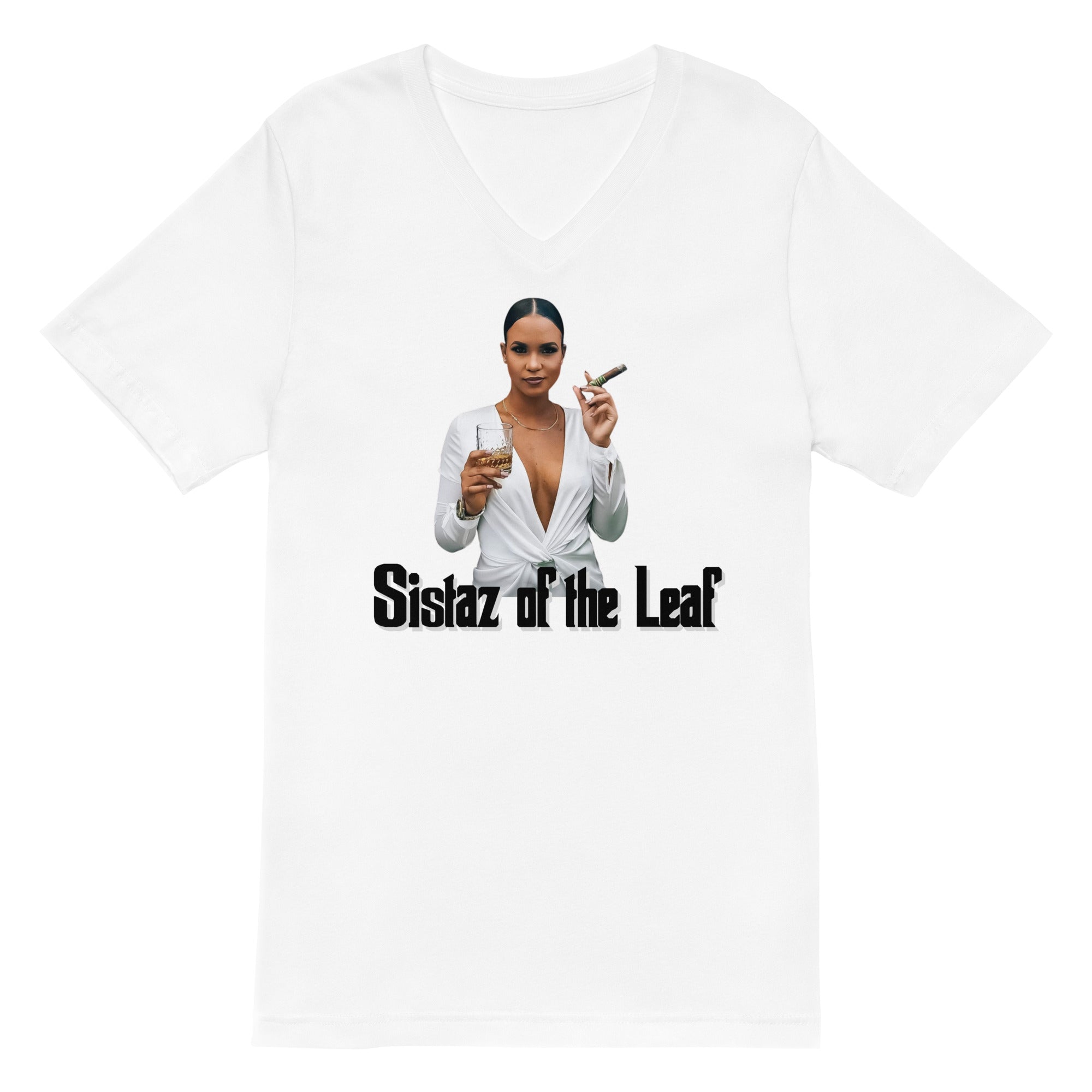 Sistaz of the Leaf- Unisex Short Sleeve V-Neck T-Shirt